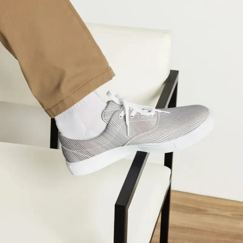 Bold Men's Grey Canvas Lace Up Shoes