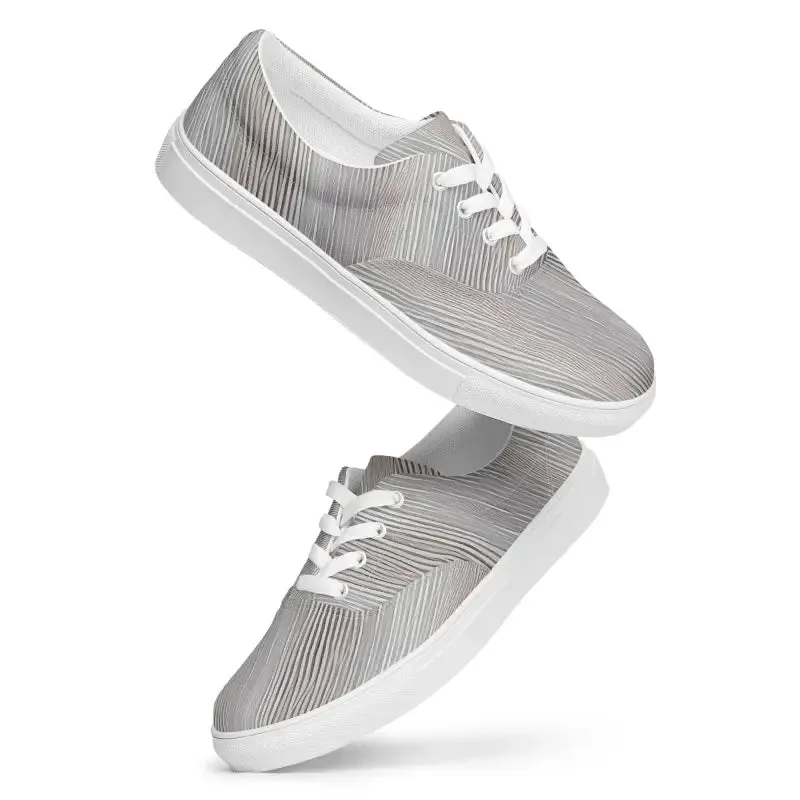 Bold Men's Grey Canvas Lace Up Shoes