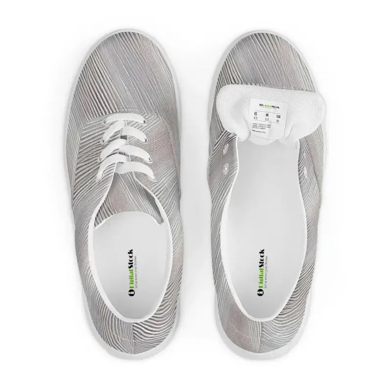Bold Men's Grey Canvas Lace Up Shoes