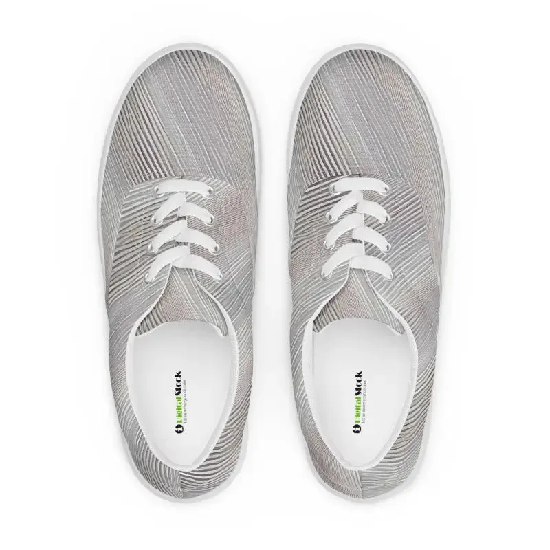Bold Men's Grey Canvas Lace Up Shoes