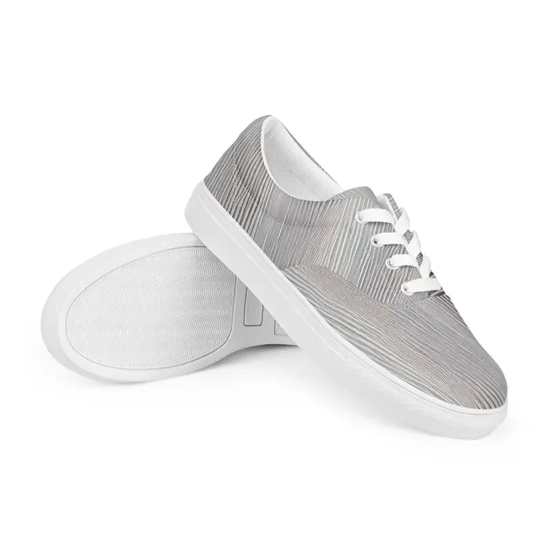 Bold Men's Grey Canvas Lace Up Shoes