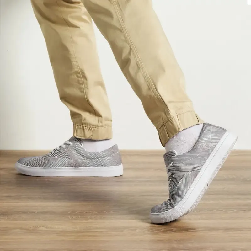 Bold Men's Grey Canvas Lace Up Shoes