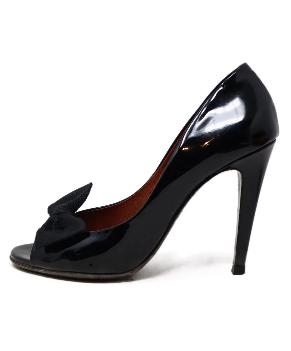 Bottega Veneta Black Patent Leather Bow Heels sz 10