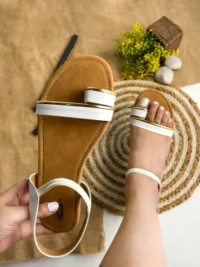 Brauch Women's White Thumb Strap Sandal
