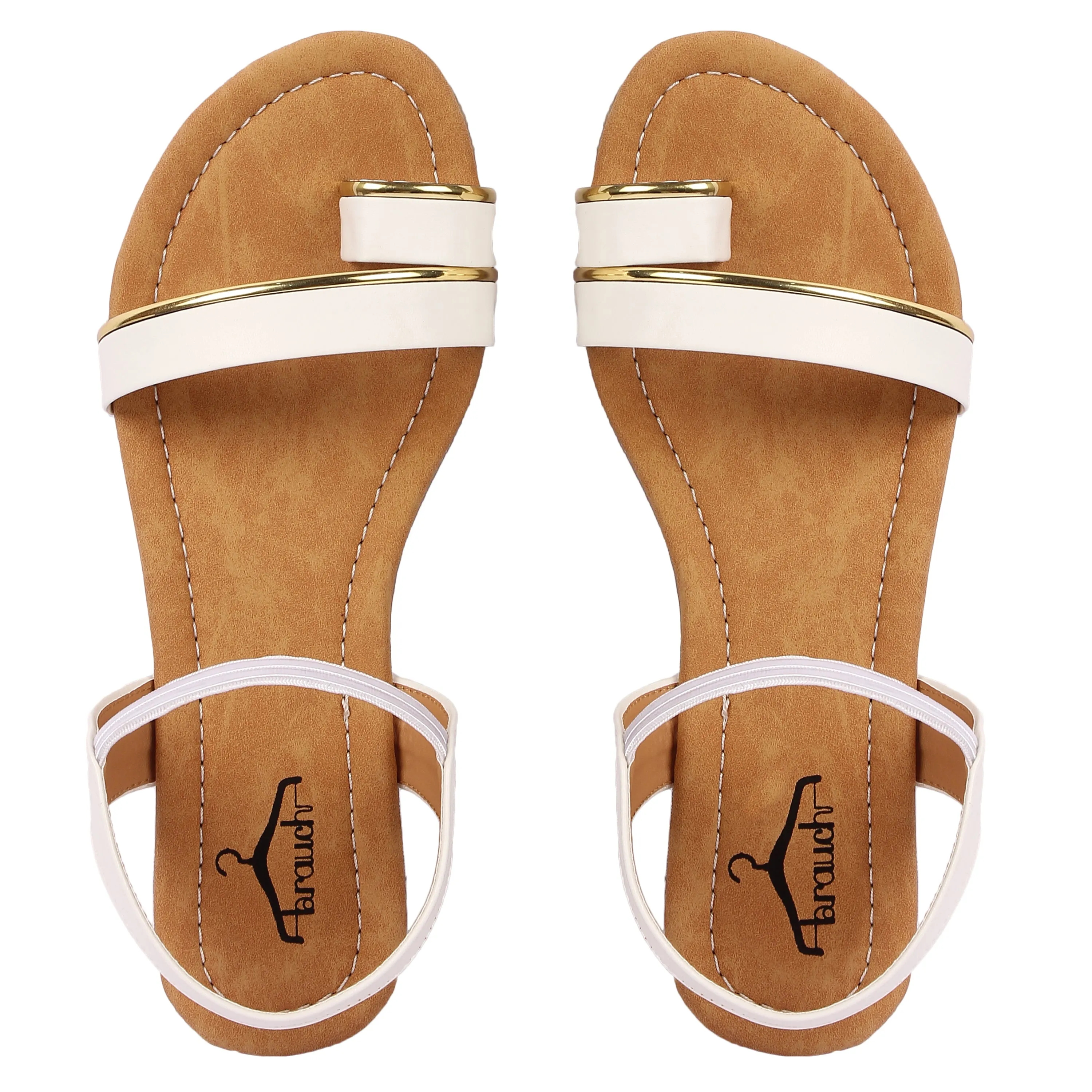 Brauch Women's White Thumb Strap Sandal