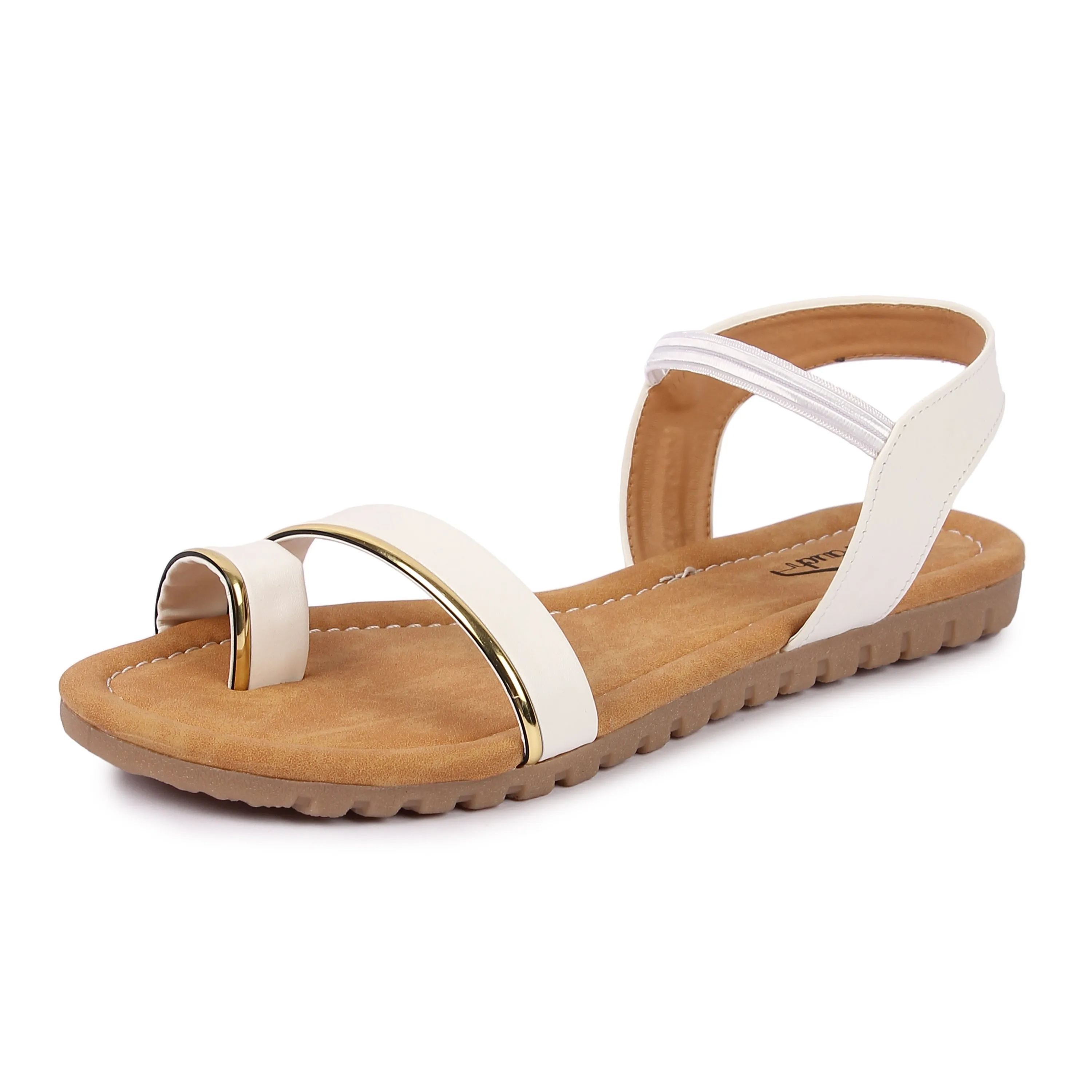 Brauch Women's White Thumb Strap Sandal