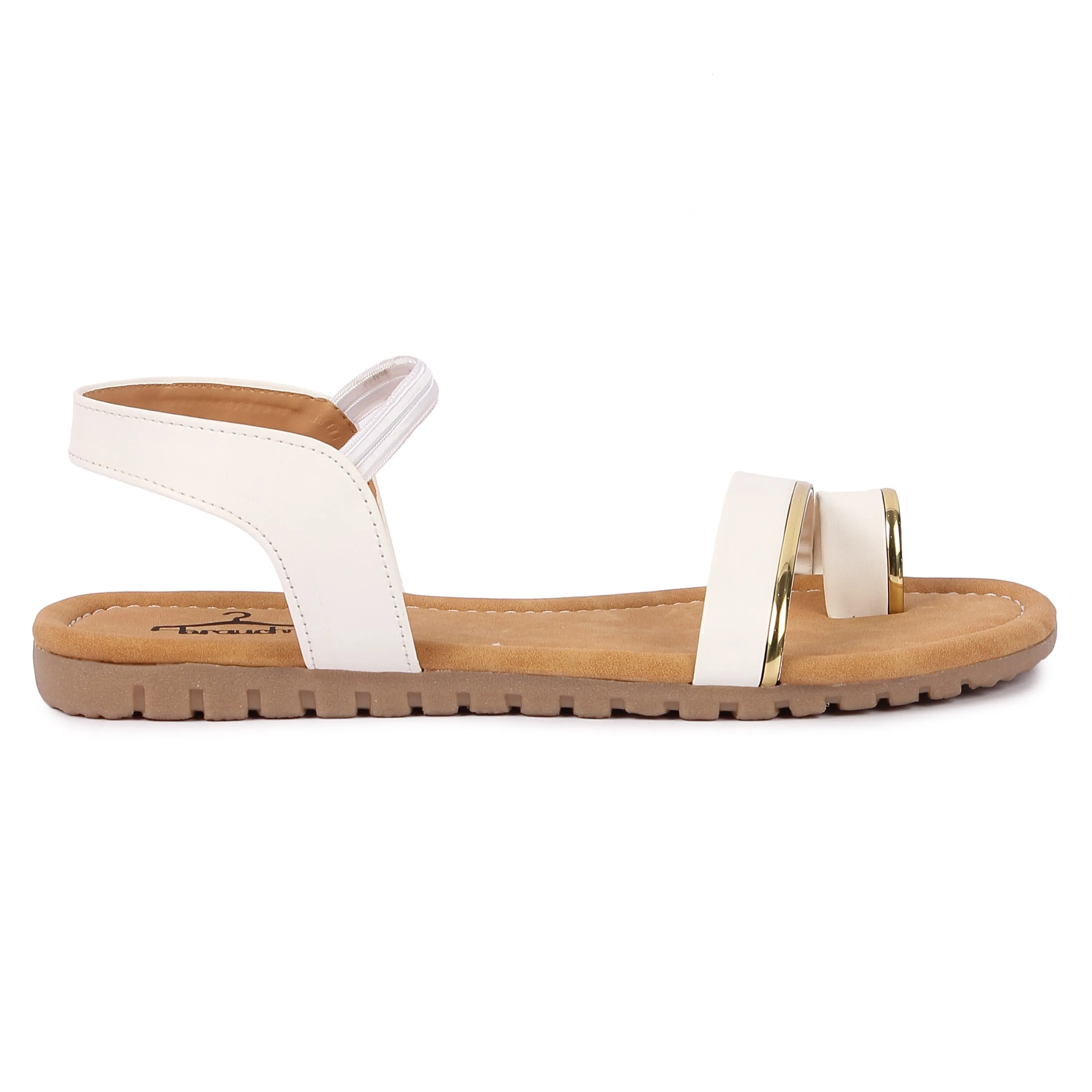 Brauch Women's White Thumb Strap Sandal