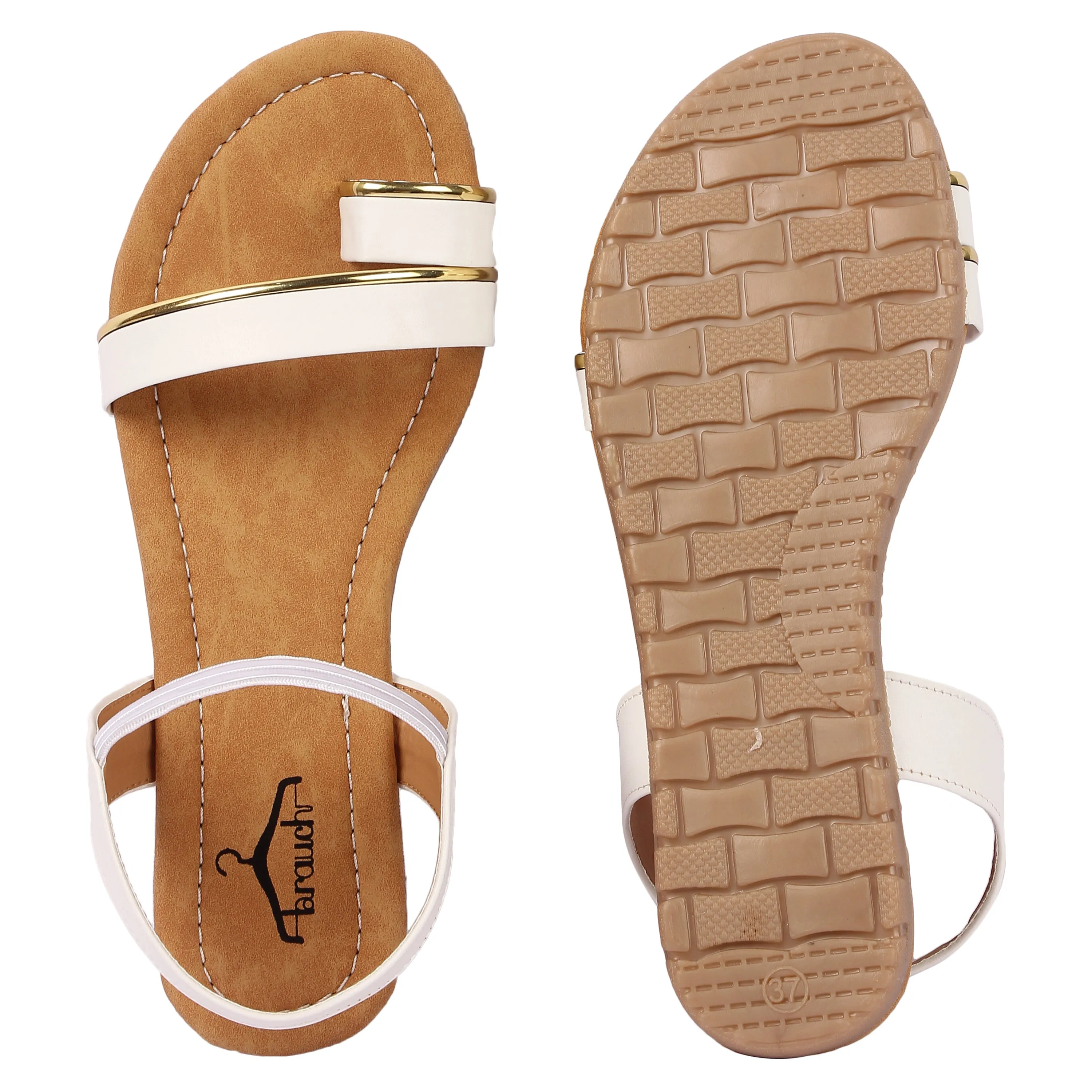 Brauch Women's White Thumb Strap Sandal