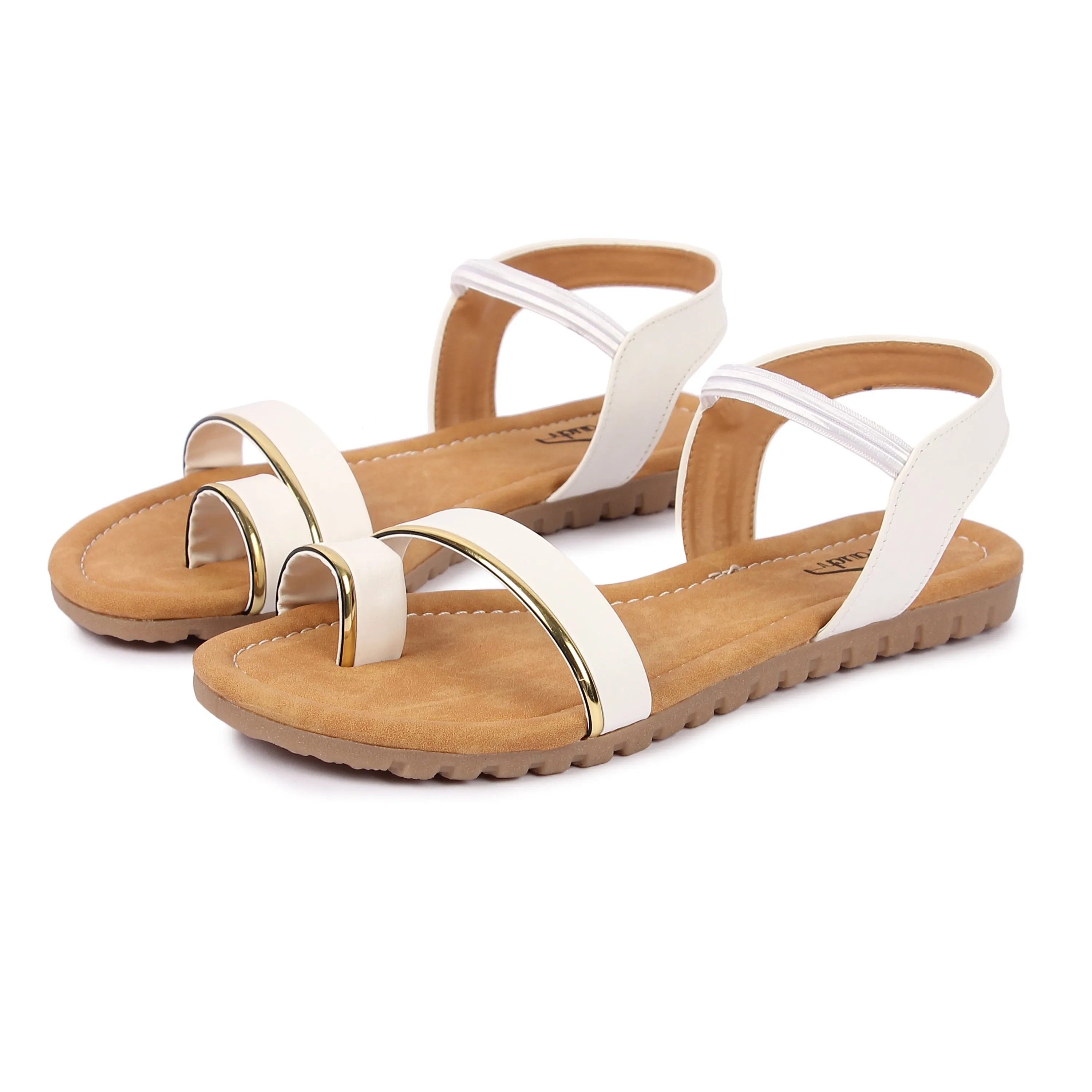 Brauch Women's White Thumb Strap Sandal