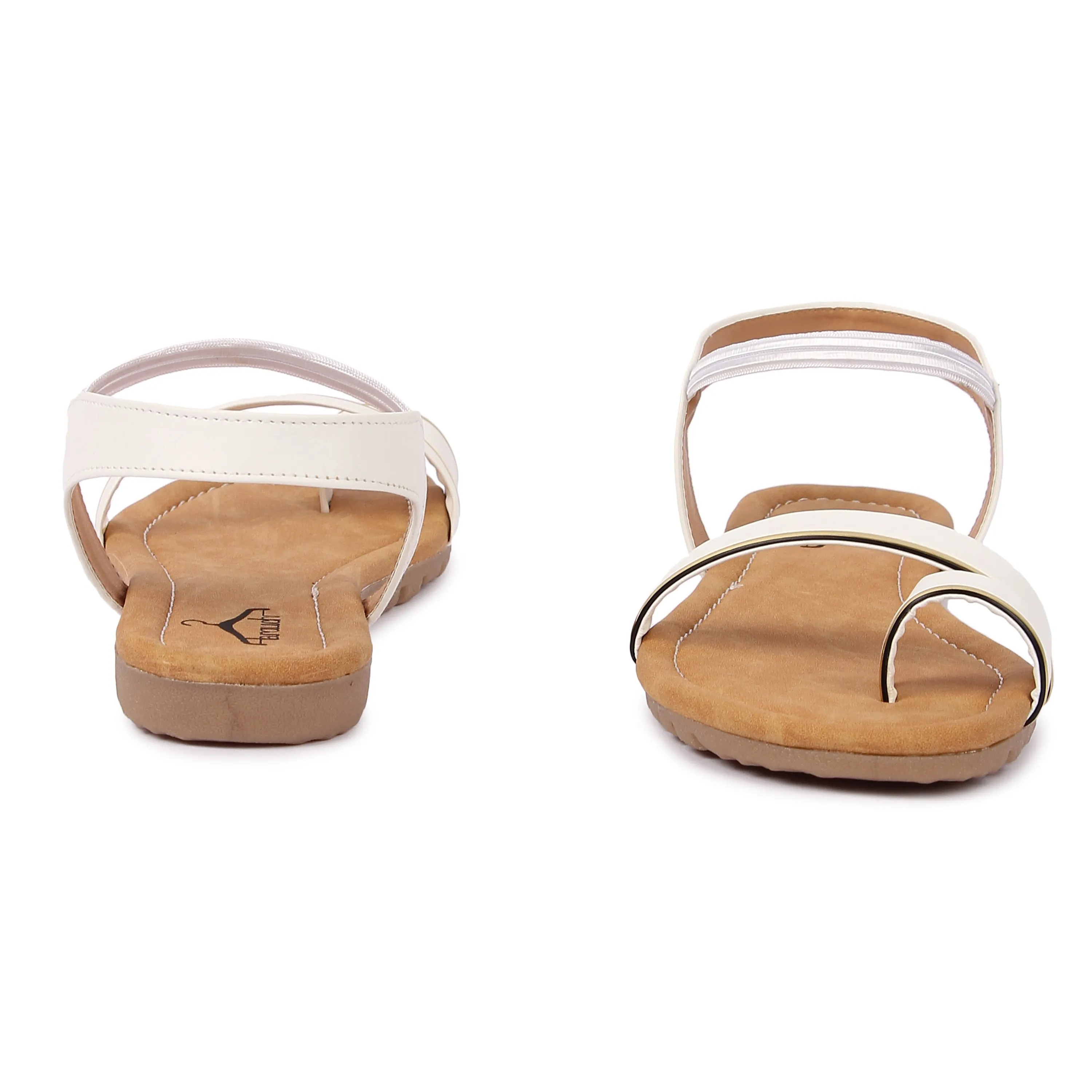 Brauch Women's White Thumb Strap Sandal