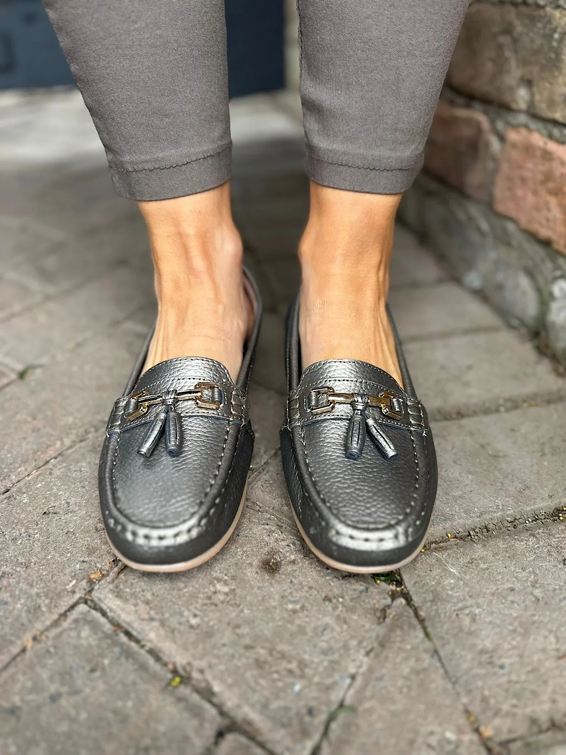 Bronze Leather Tassel Loafer