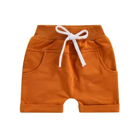 Brown Solid Baby Shorts