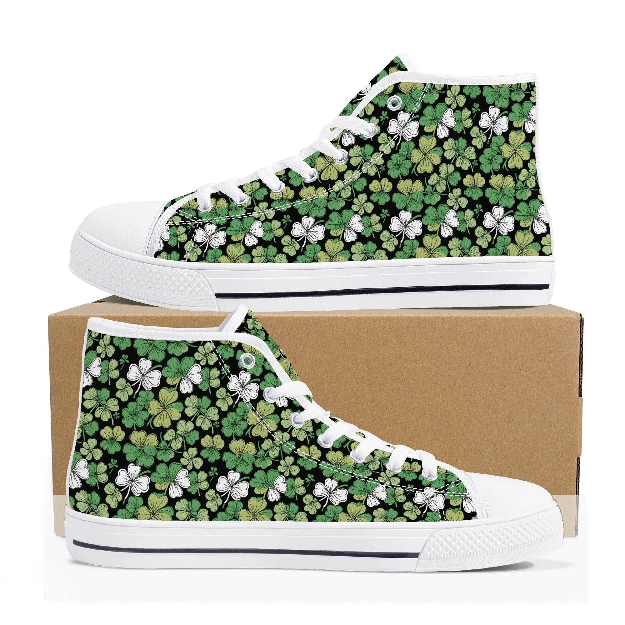 Clover Patch Mens High Top Canvas Shoes
