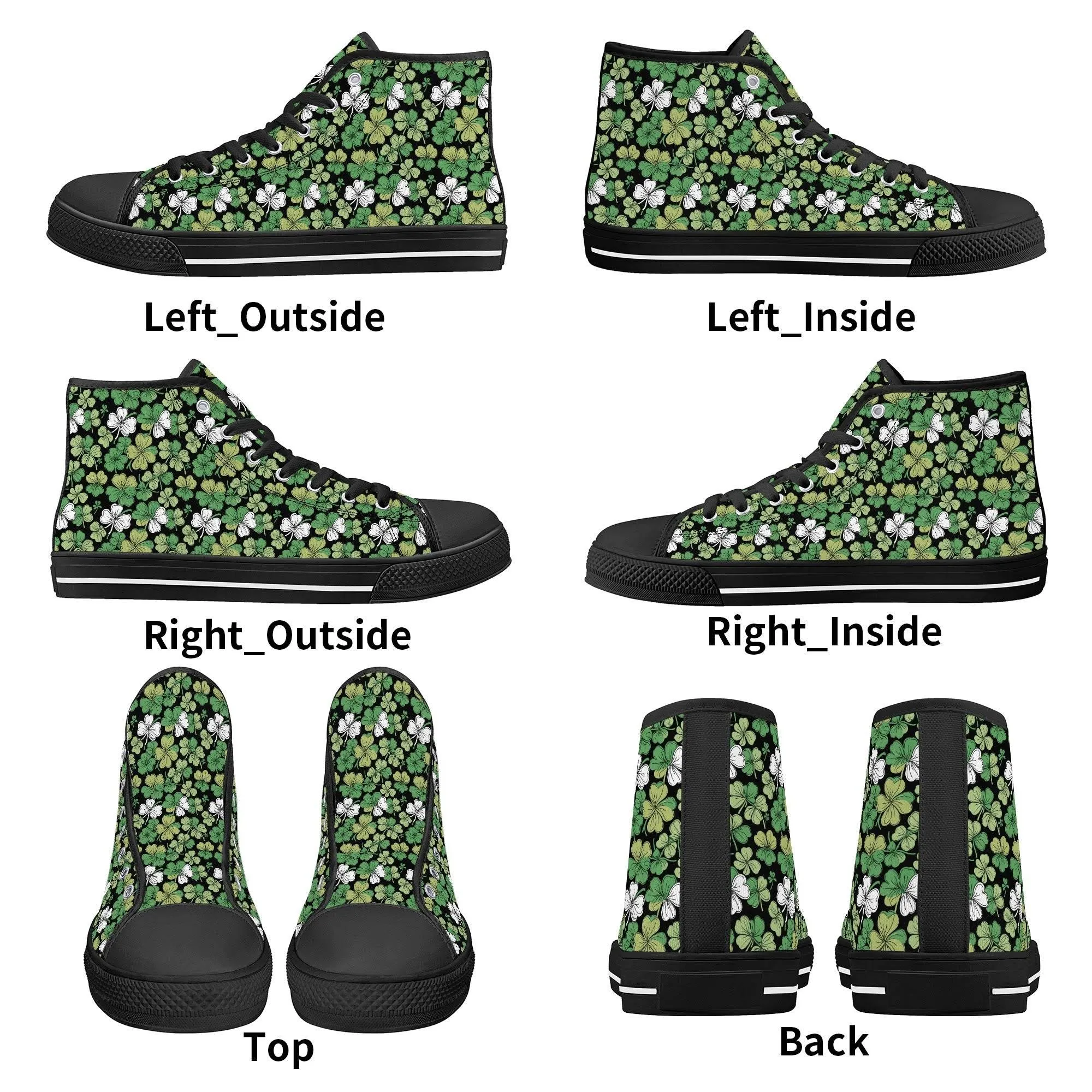 Clover Patch Mens High Top Canvas Shoes