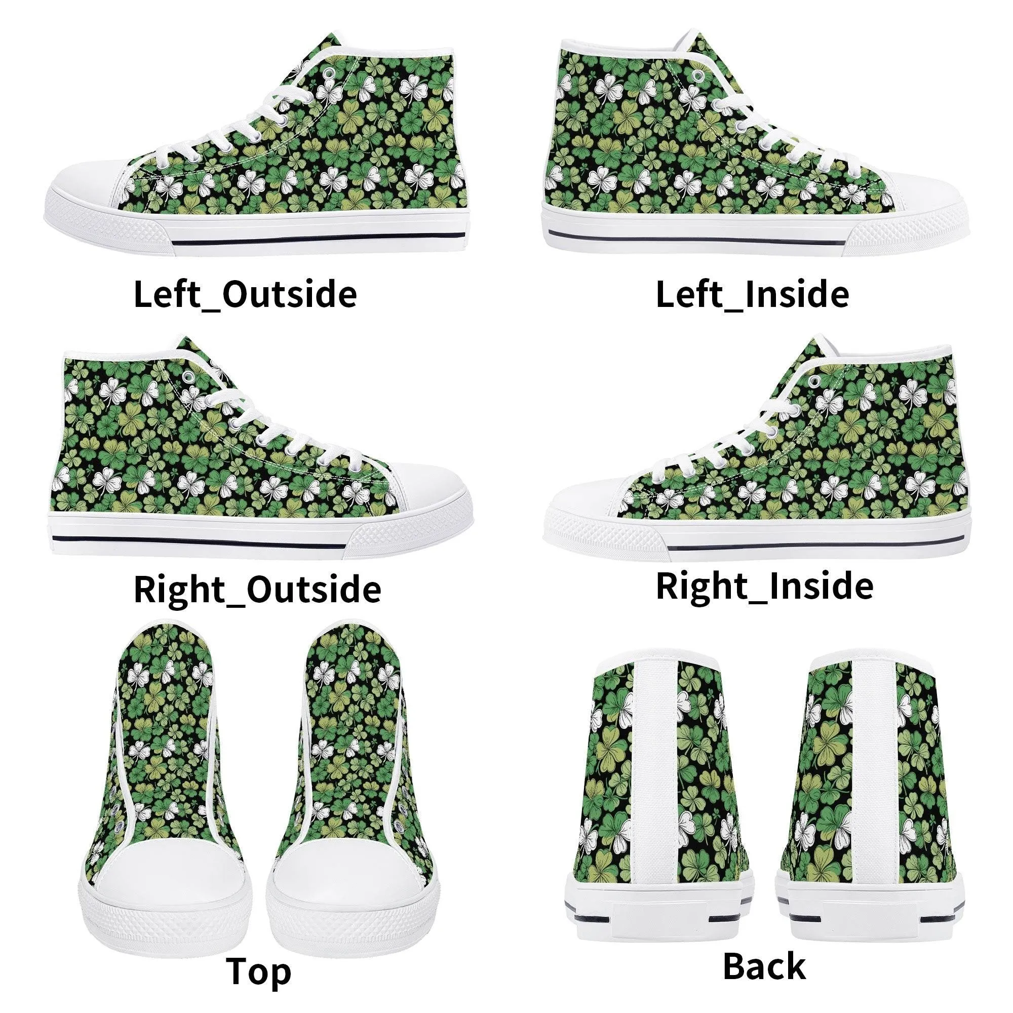Clover Patch Mens High Top Canvas Shoes