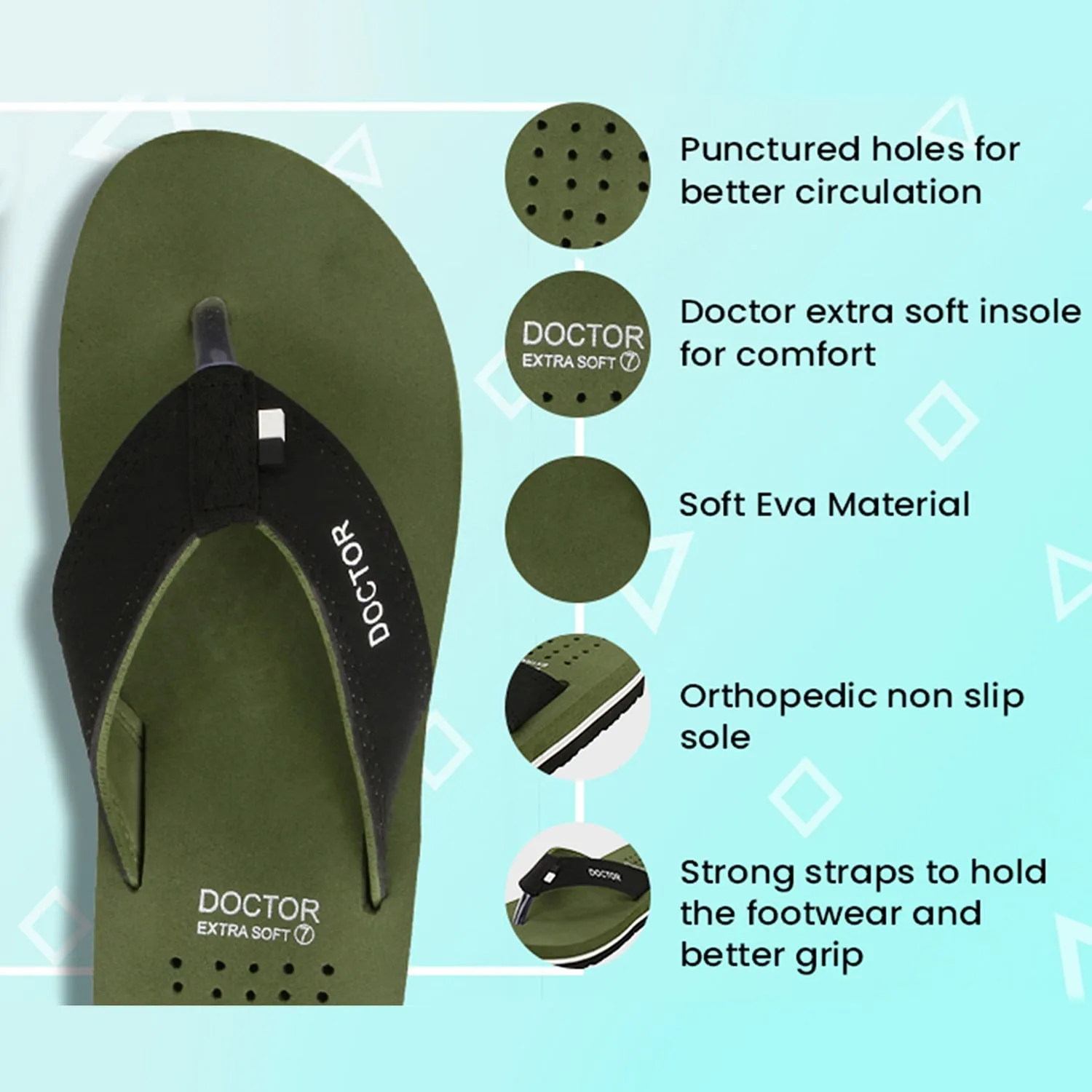 DOCTOR EXTRA SOFT D-24 Men's Sliders, Skin Friendly EVA Provides Optimum Support To Heel