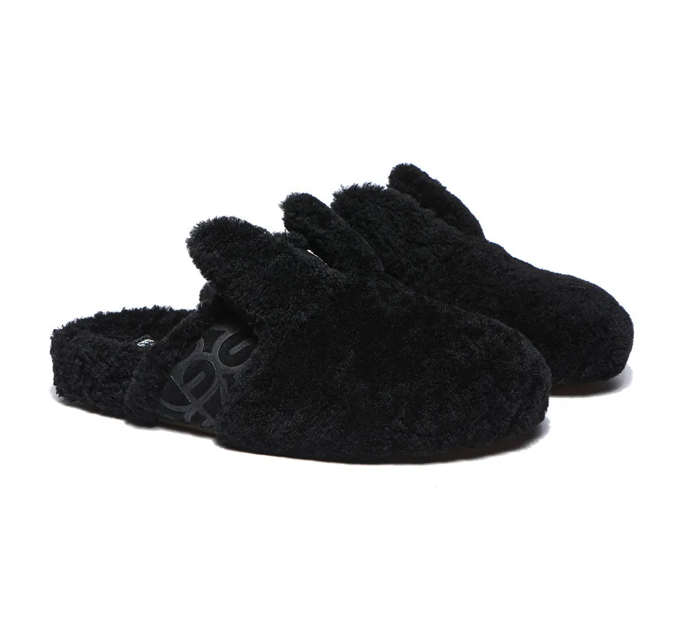 EVERAU® UGG Slippers Women Sheepskin Wool Fluffy Bunny