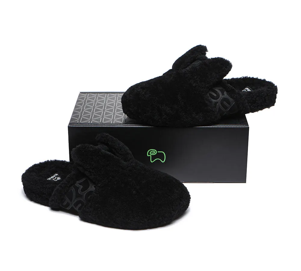 EVERAU® UGG Slippers Women Sheepskin Wool Fluffy Bunny