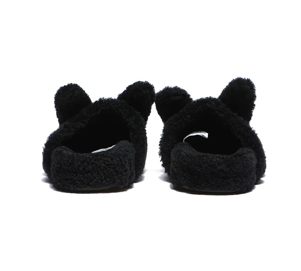 EVERAU® UGG Slippers Women Sheepskin Wool Fluffy Bunny