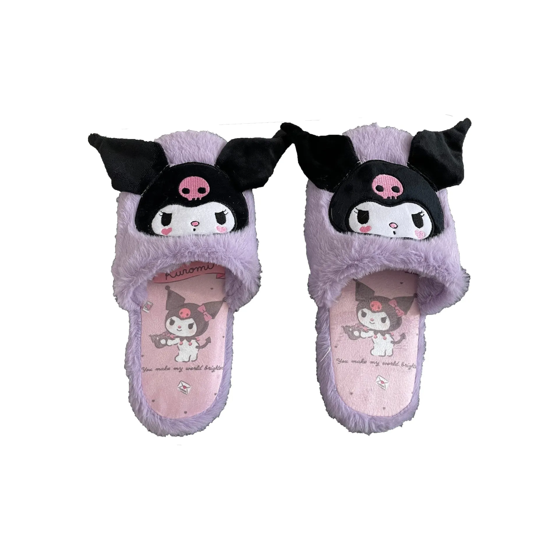 Fuzzy Bunny Embroidered Slippers