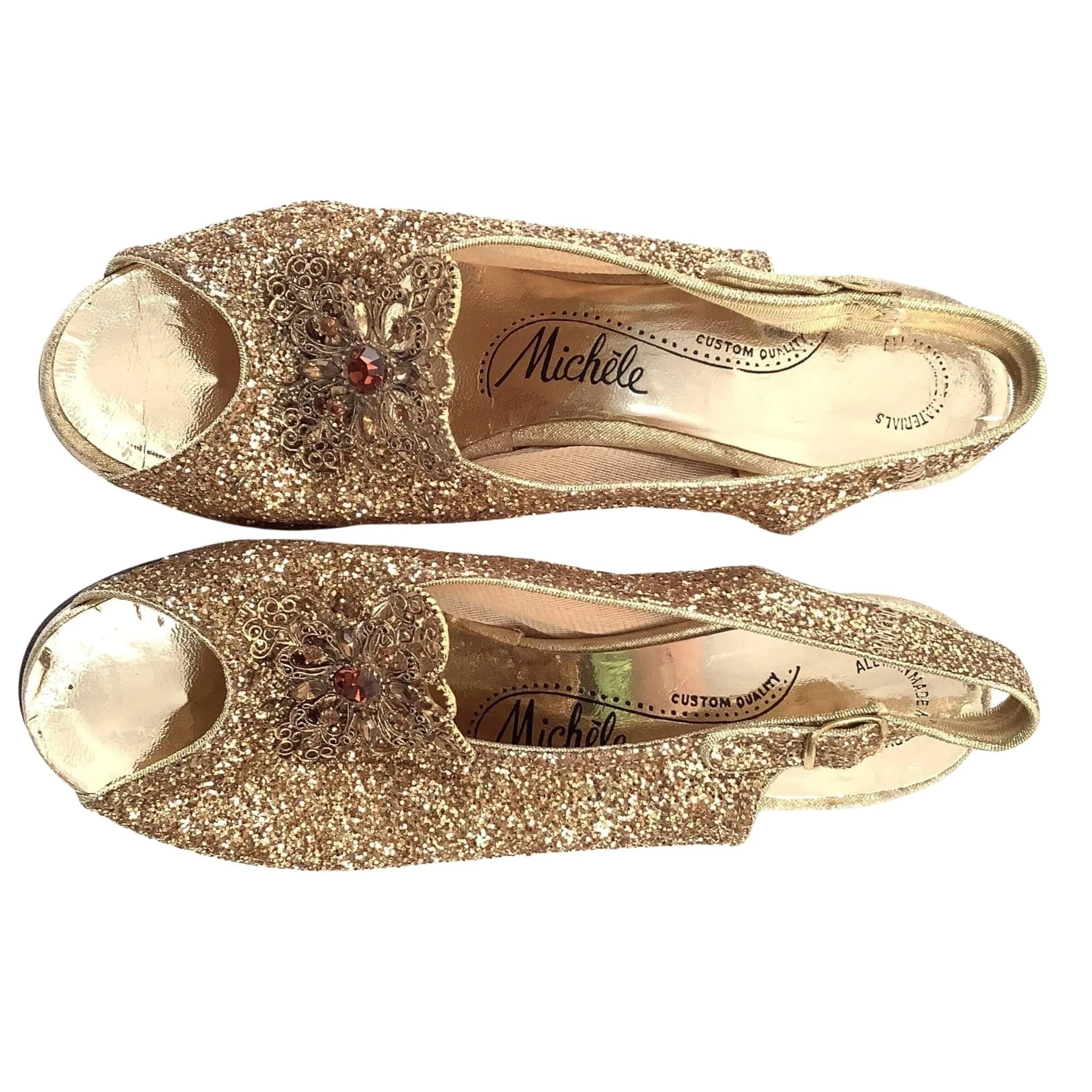 Gold Baroque Heels