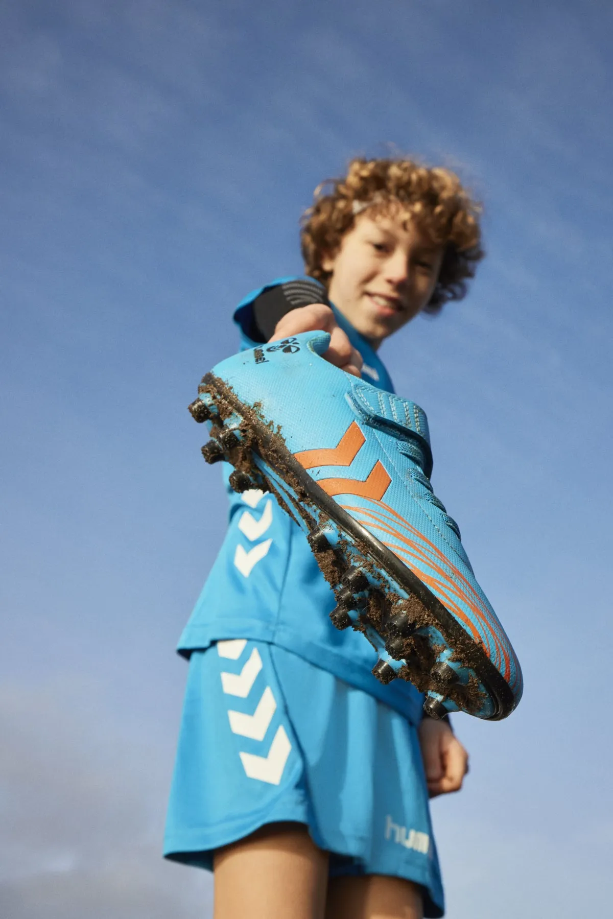 hummel Top Star Jr FG Soccer Cleats (blue/orange)