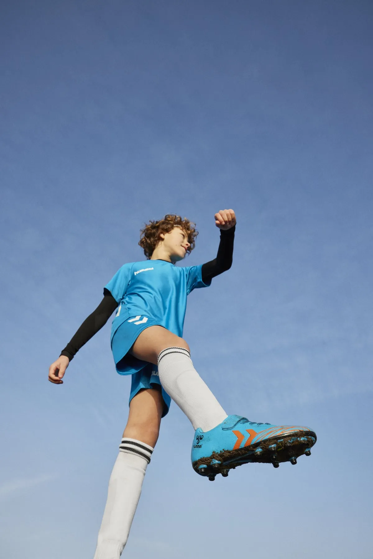 hummel Top Star Jr FG Soccer Cleats (blue/orange)