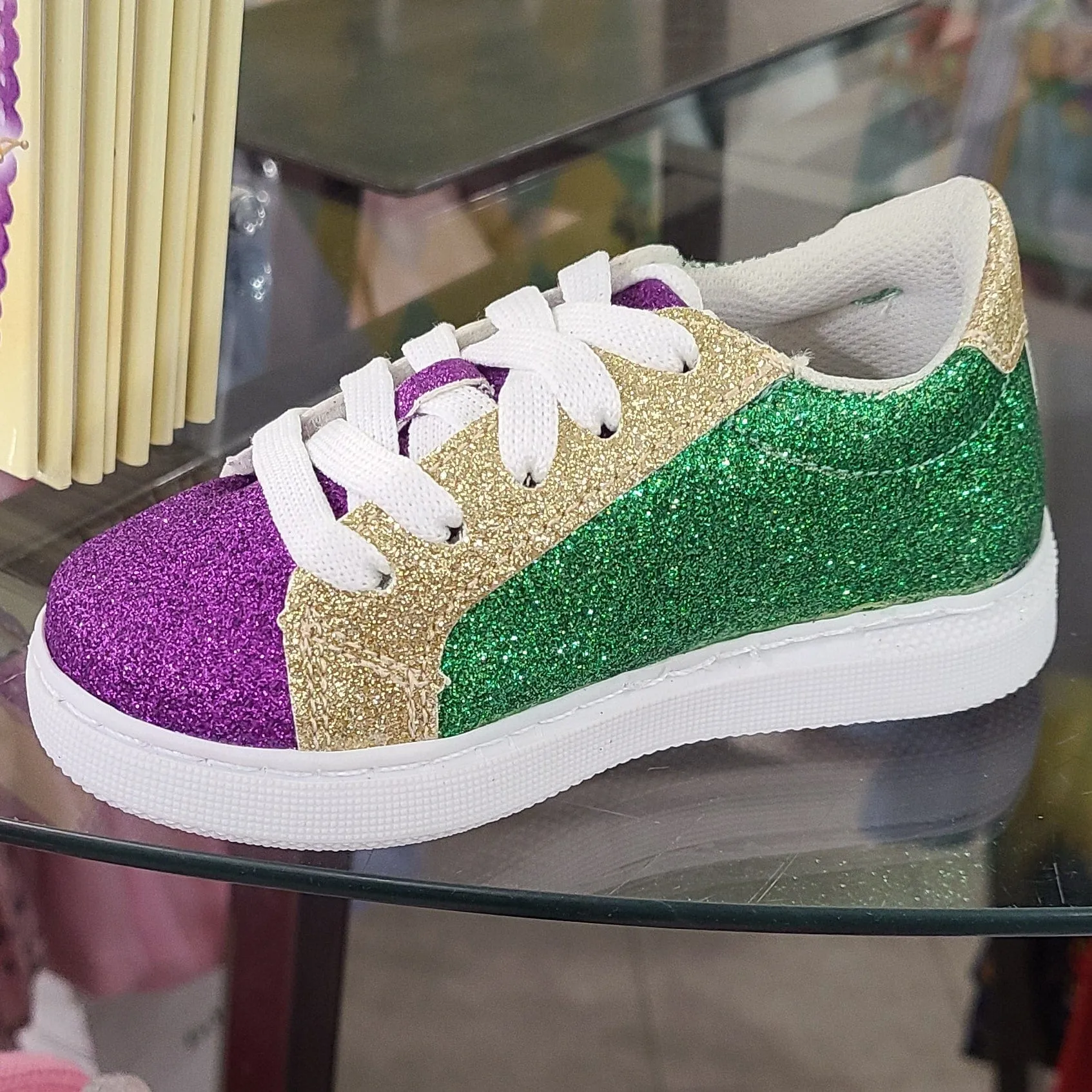 Kids's Mardi Gras Glitter Sneaker