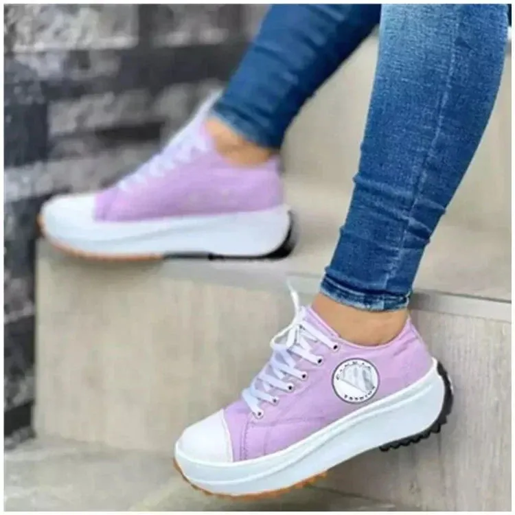 Ladies Breathable Flat Canvas Shoes