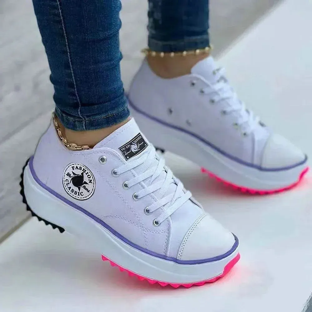 Ladies Breathable Flat Canvas Shoes