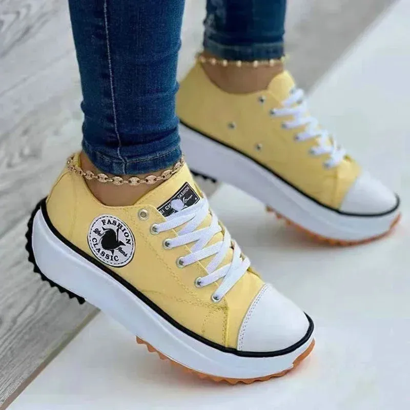 Ladies Breathable Flat Canvas Shoes