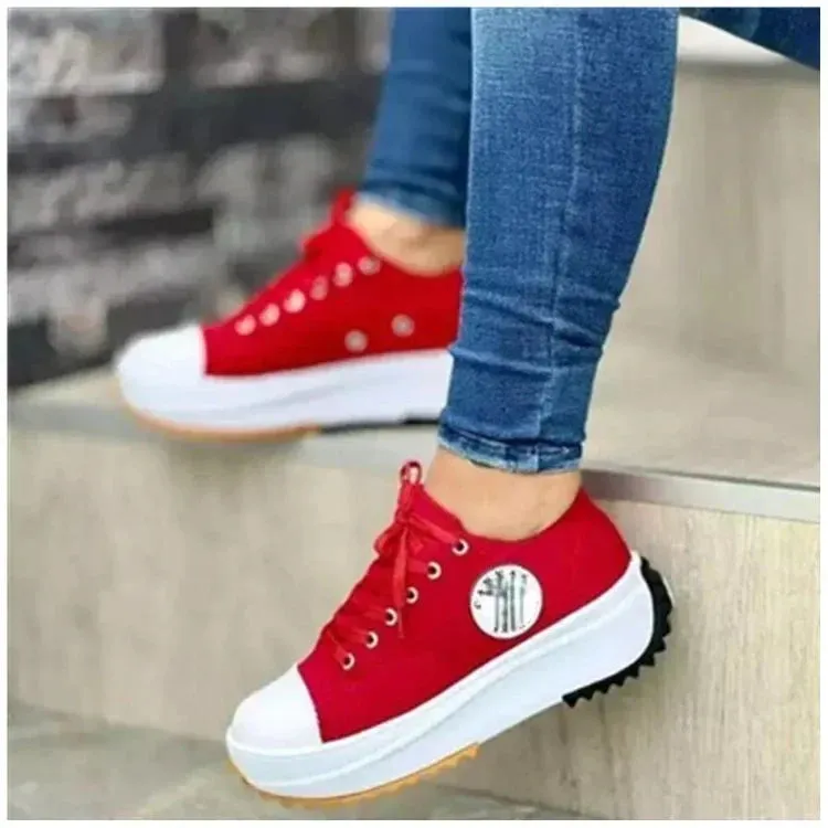Ladies Breathable Flat Canvas Shoes