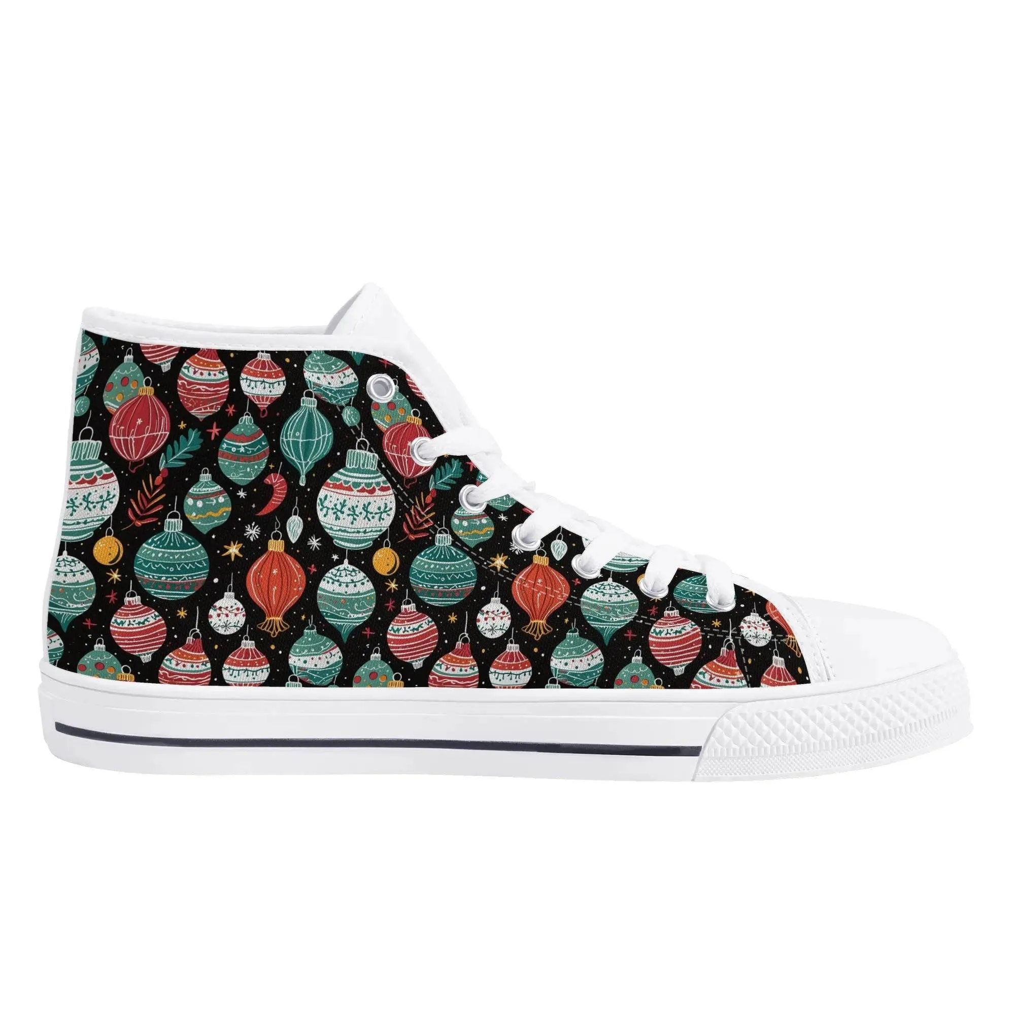 Mens Rubber High Top Big Ornament Canvas Shoes