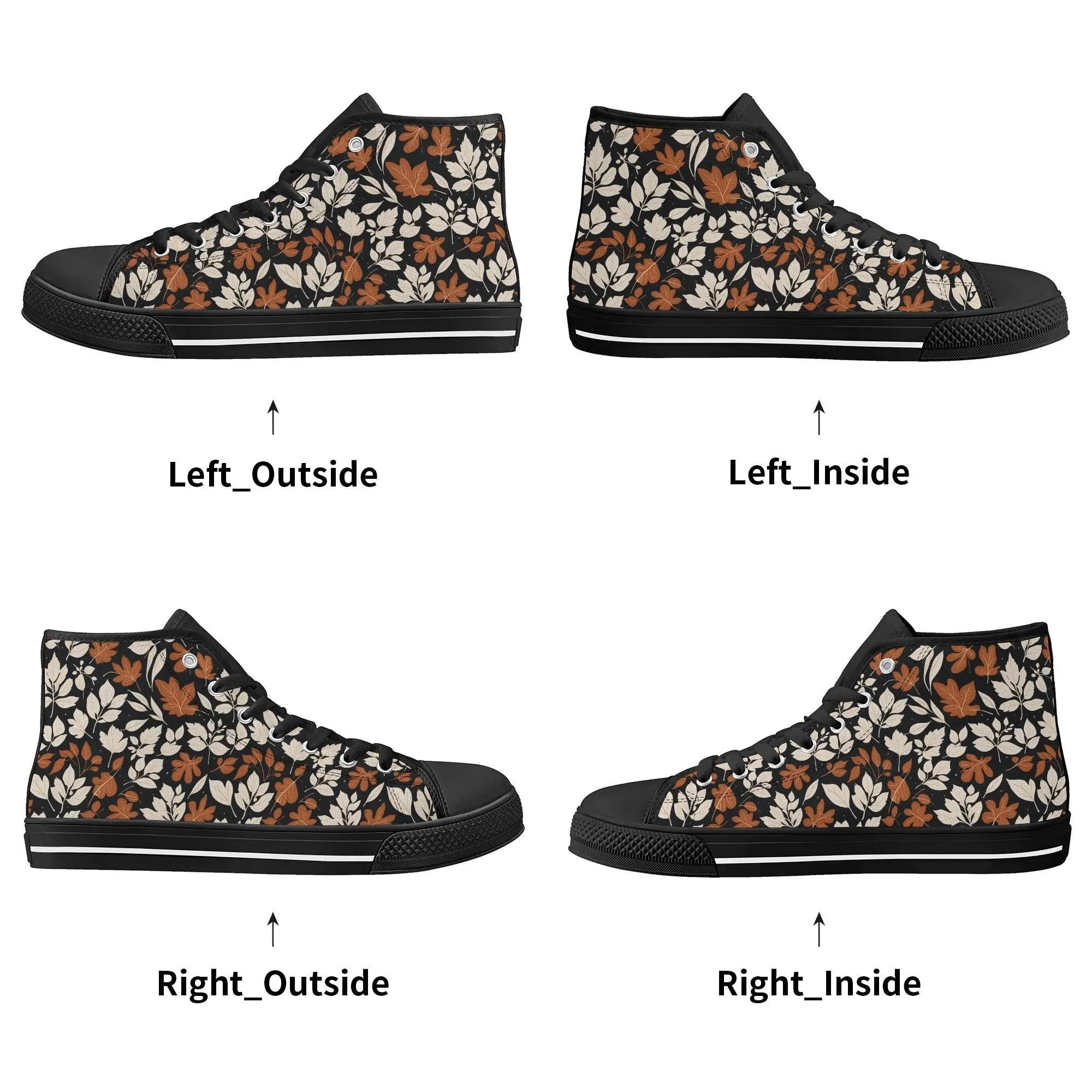 Mens Rubber High Top Dark Autumn Canvas Shoes