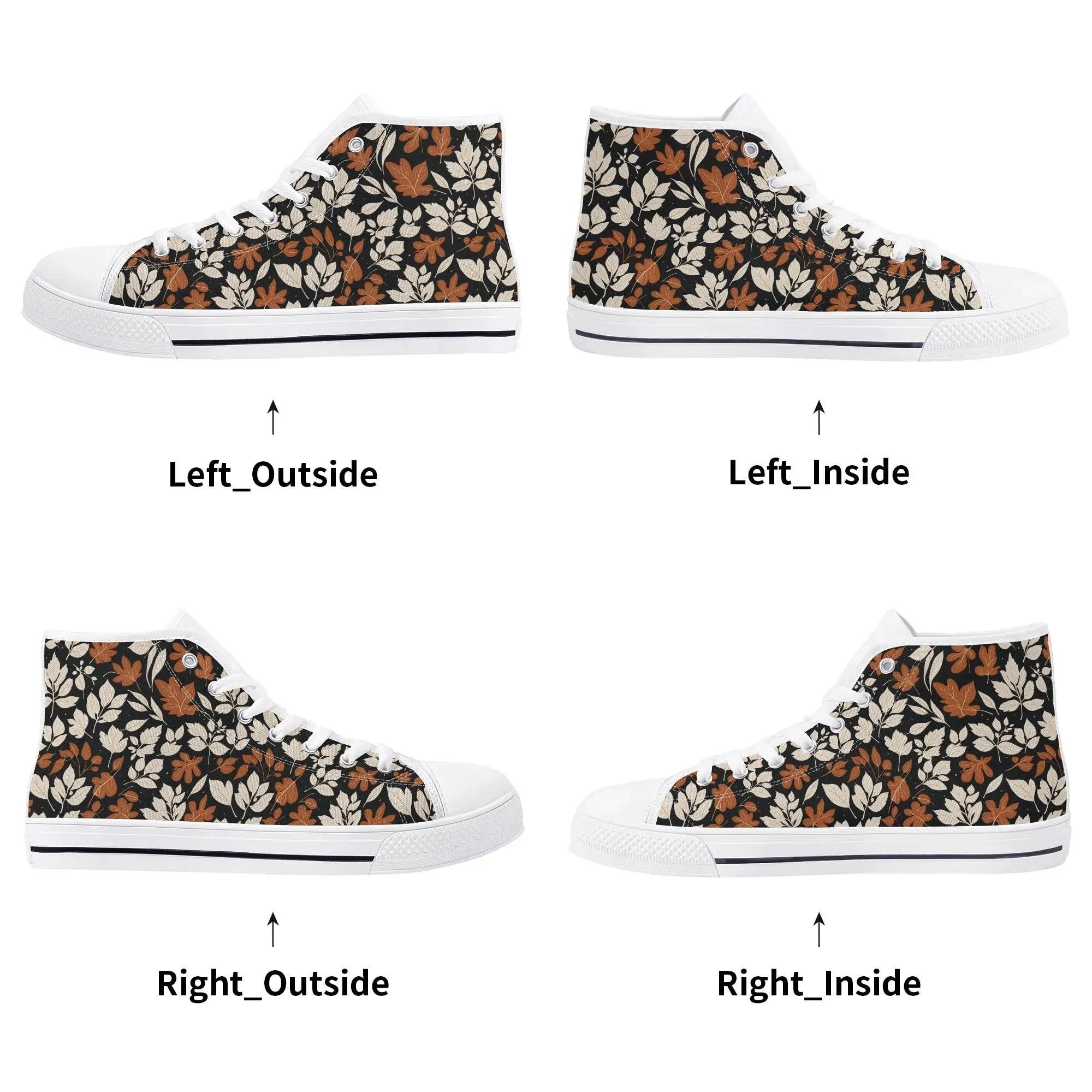 Mens Rubber High Top Dark Autumn Canvas Shoes