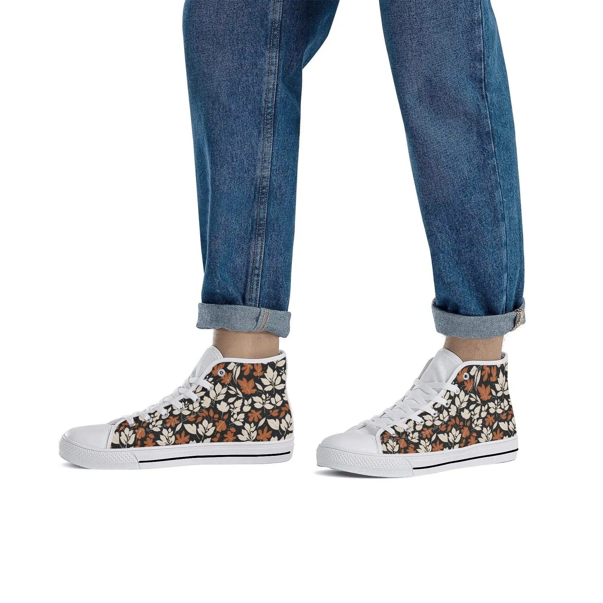Mens Rubber High Top Dark Autumn Canvas Shoes