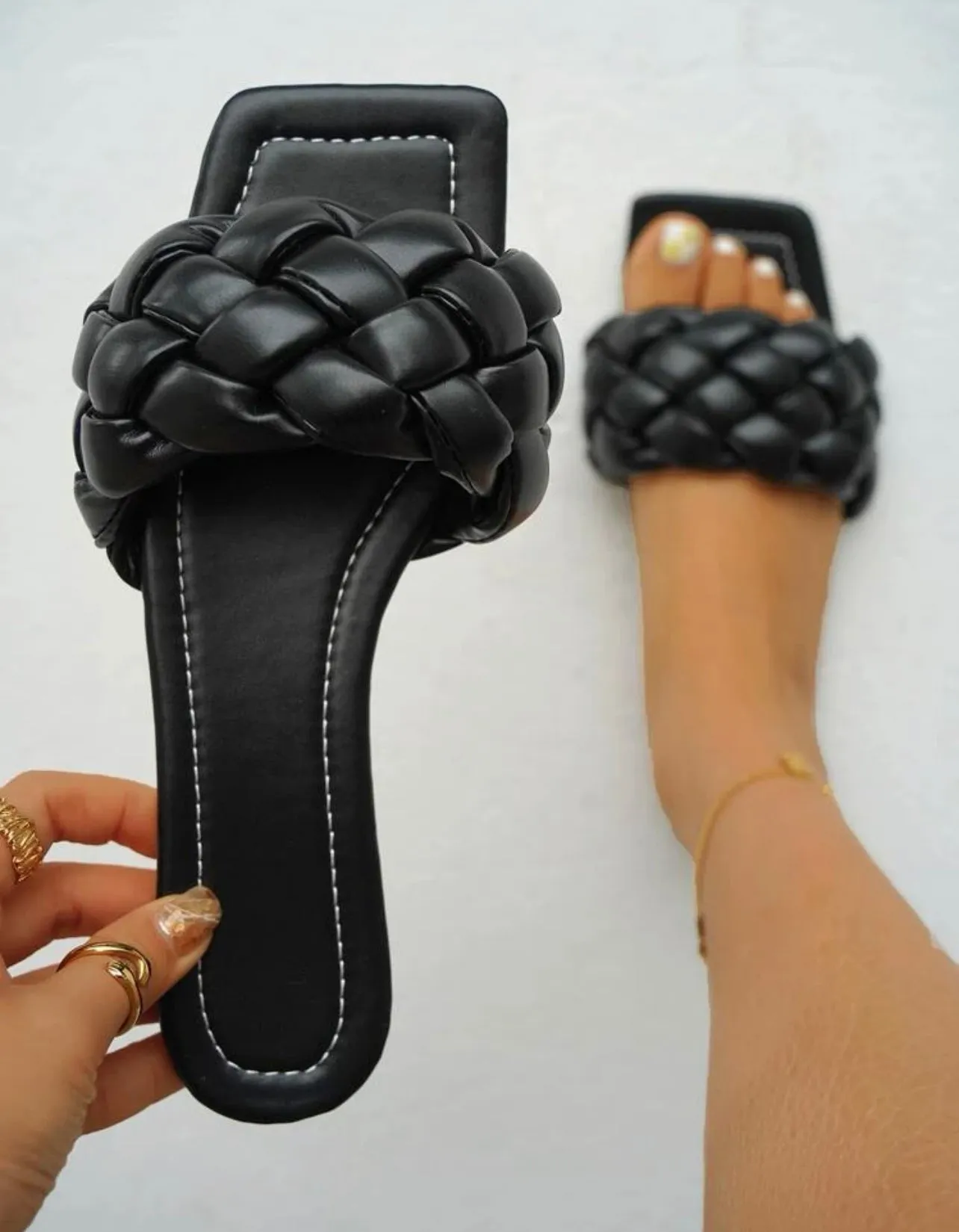 Minimalist Braided Slide Sandals