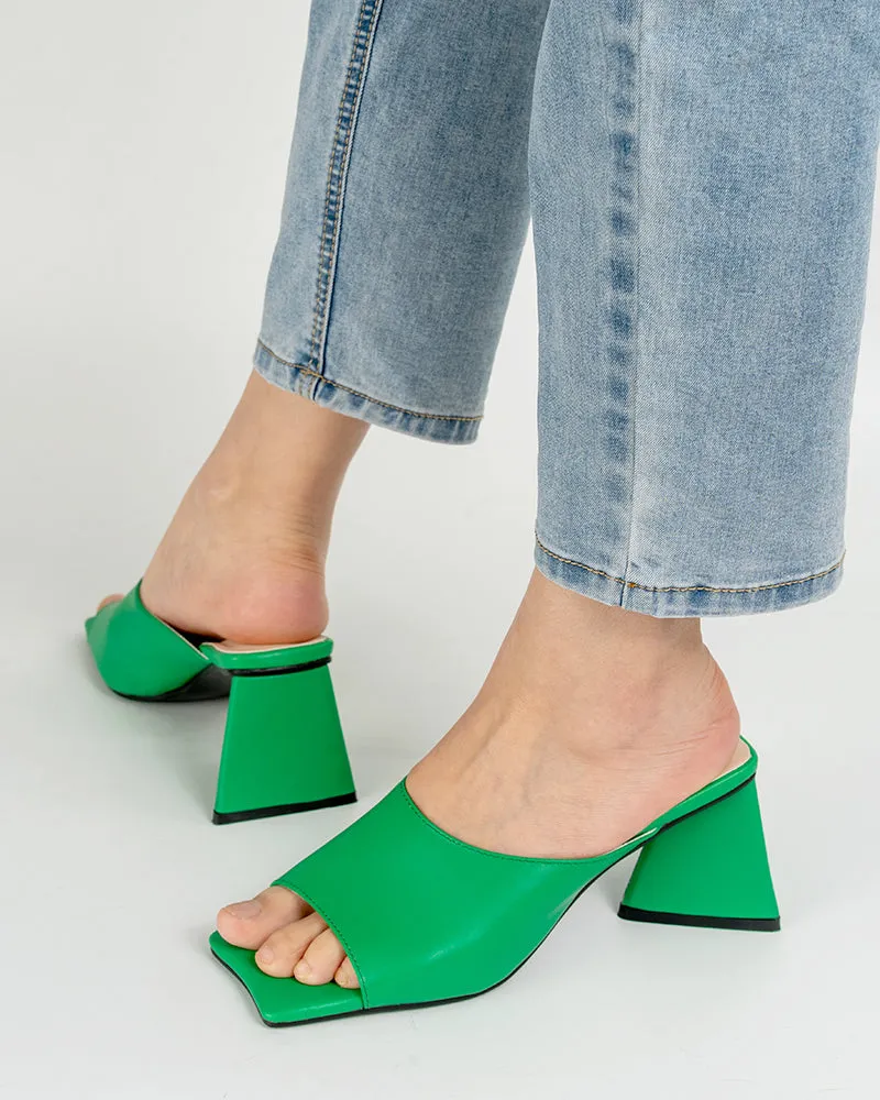 Minimalist Solid Color Chunky Heel Sandals