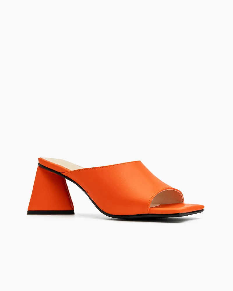 Minimalist Solid Color Chunky Heel Sandals