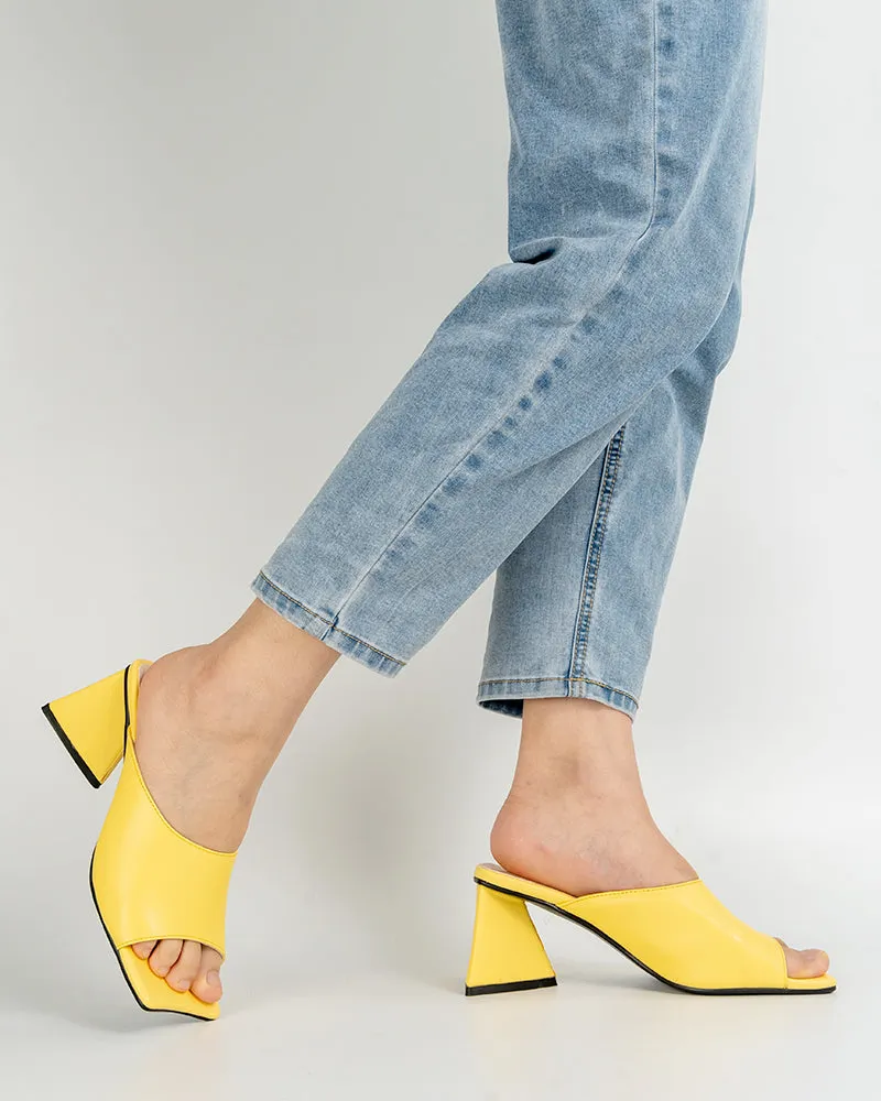 Minimalist Solid Color Chunky Heel Sandals