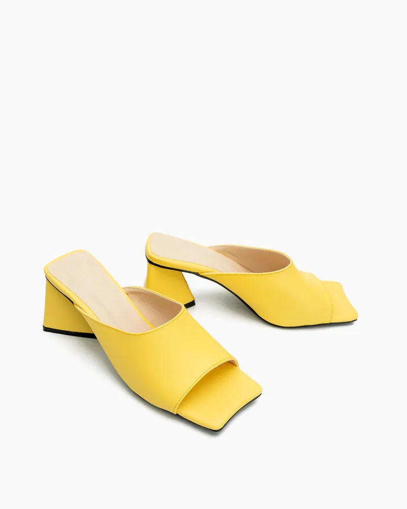Minimalist Solid Color Chunky Heel Sandals
