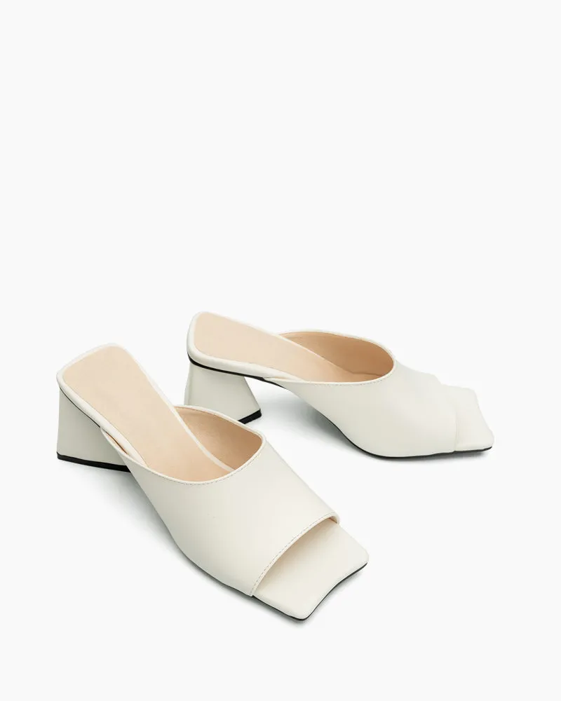 Minimalist Solid Color Chunky Heel Sandals