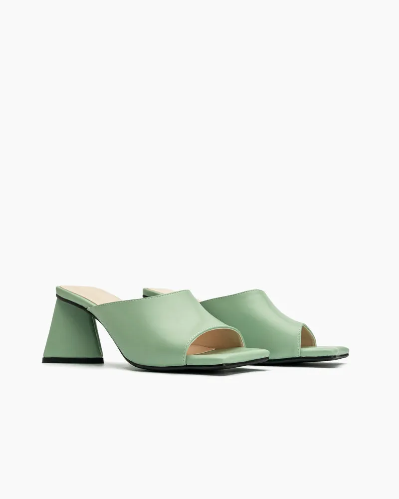 Minimalist Solid Color Chunky Heel Sandals