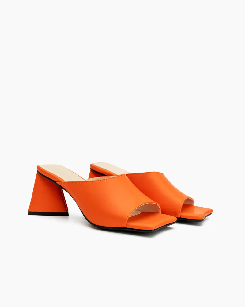 Minimalist Solid Color Chunky Heel Sandals