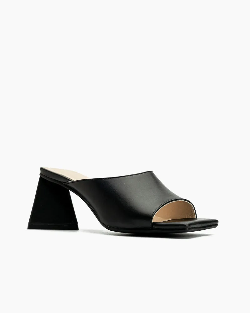Minimalist Solid Color Chunky Heel Sandals