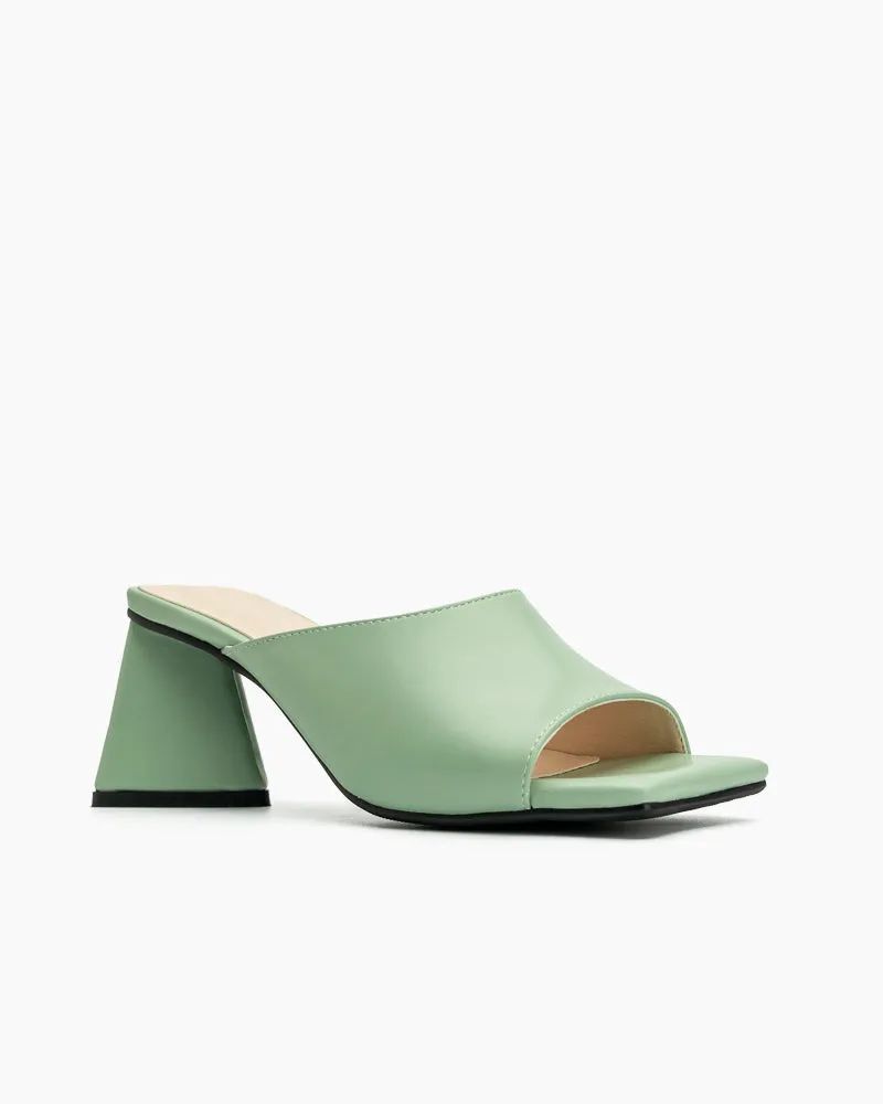 Minimalist Solid Color Chunky Heel Sandals