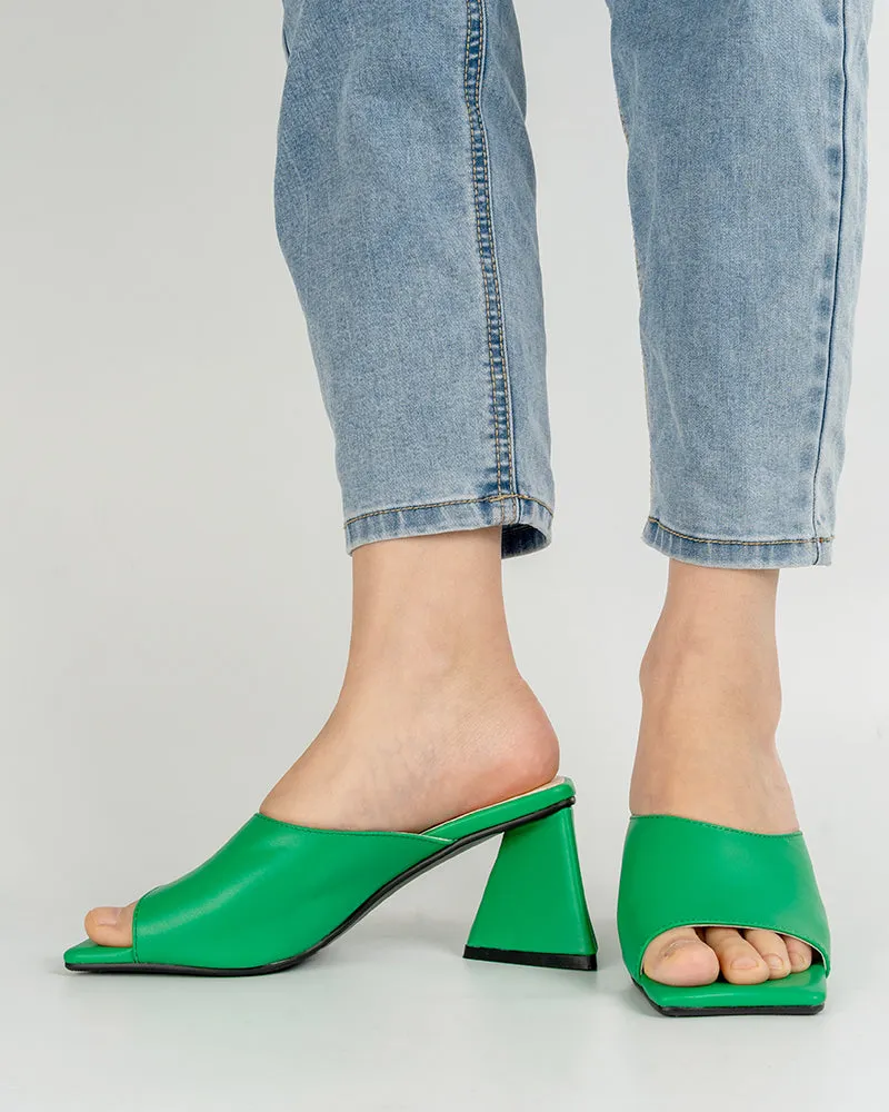 Minimalist Solid Color Chunky Heel Sandals