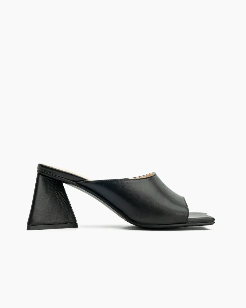 Minimalist Solid Color Chunky Heel Sandals