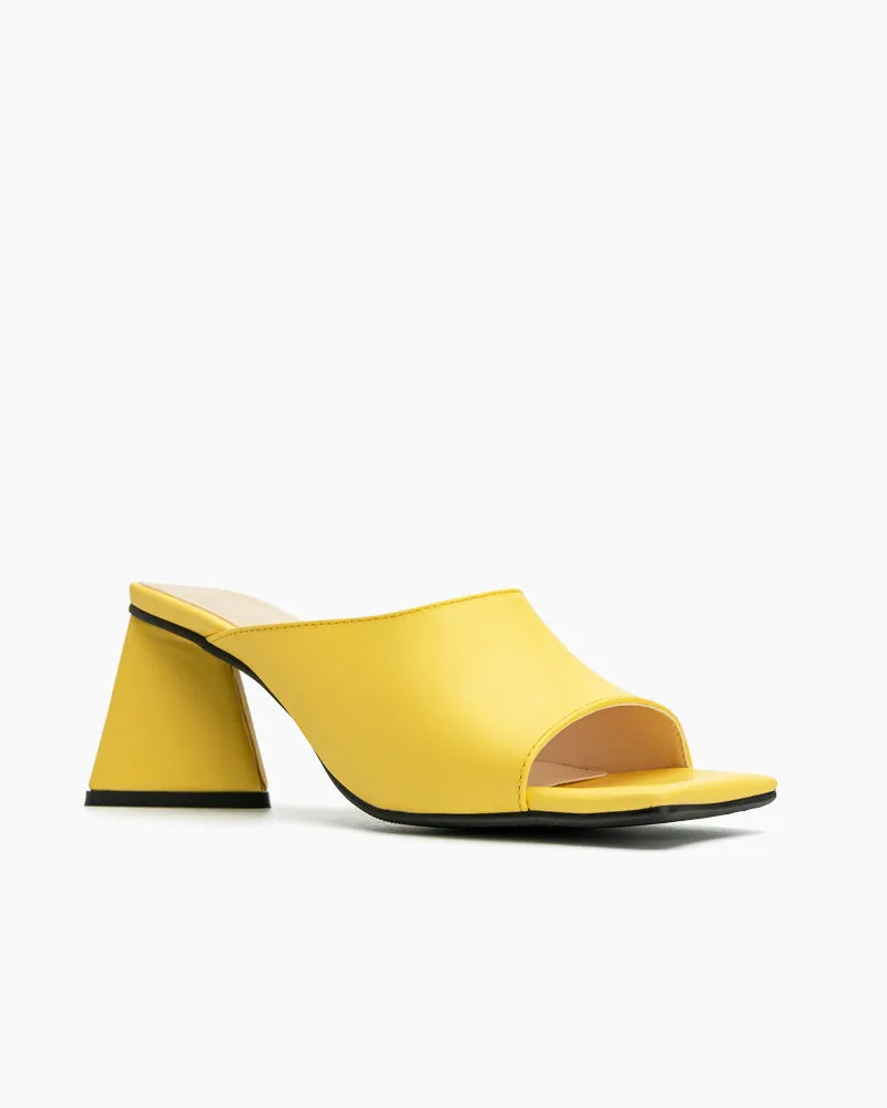 Minimalist Solid Color Chunky Heel Sandals