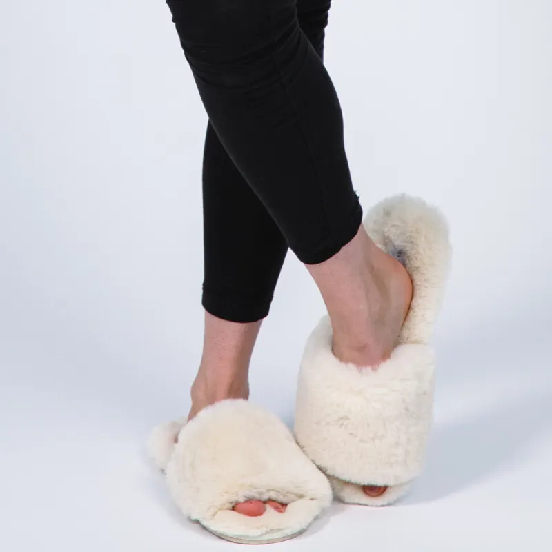 Miss Sparrow Faux Fur Single Strap Sliders